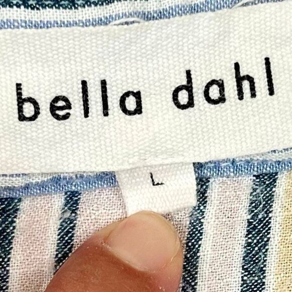 Bella Dahl Multicolored Striped Long Sleeve Button Down Shirt Large - Picture 8 of 11